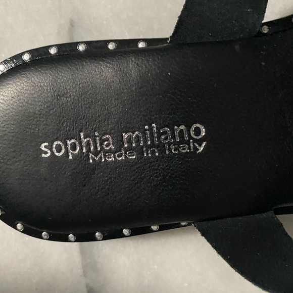 Sophia & Mario Black and Snake Print Women's Sandals - Picture 4 of 6